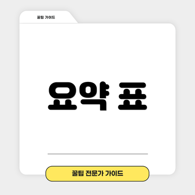 요약 표