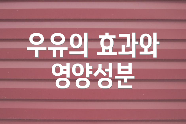 우유의 효과와 영양성분