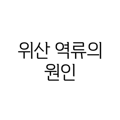 위산 역류의 원인