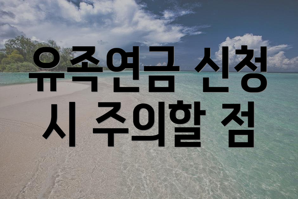 유족연금 신청 시 주의할 점