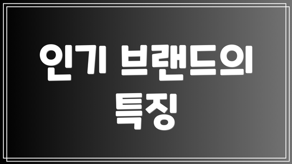 인기 브랜드의 특징