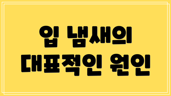 입 냄새의 대표적인 원인