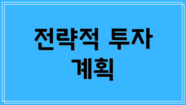 전략적 투자 계획