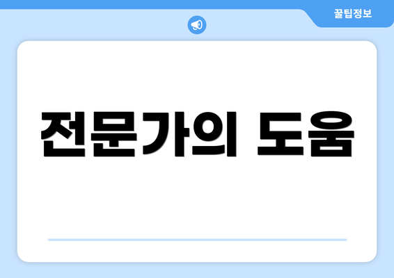 전문가의 도움
