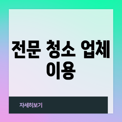 전문 청소 업체 이용