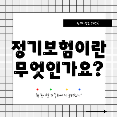 정기보험이란 무엇인가요?
