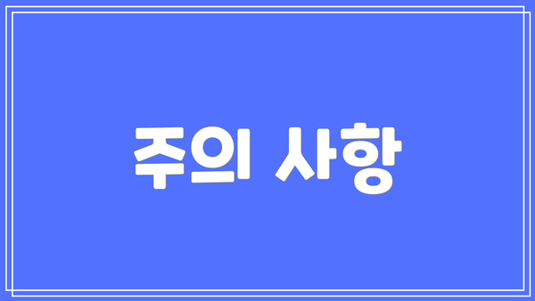 주의 사항