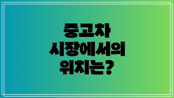 중고차 시장에서의 위치는?