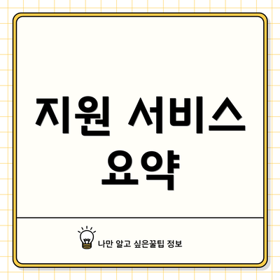 지원 서비스 요약