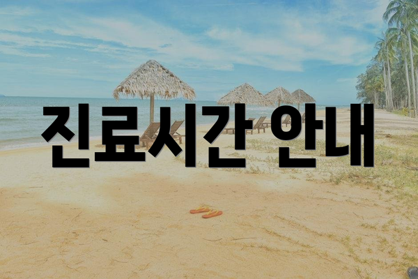 진료시간 안내