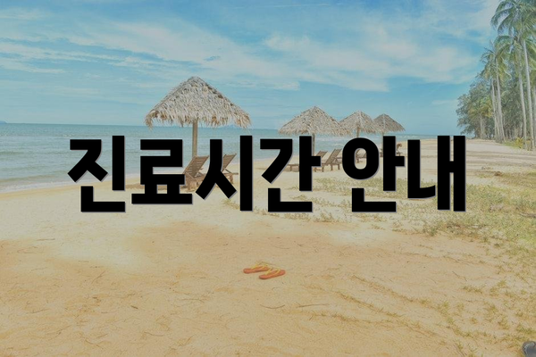진료시간 안내