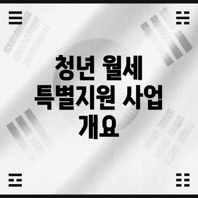 청년 월세 특별지원 사업 개요