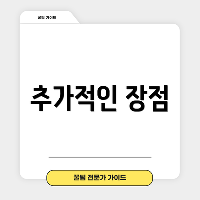추가적인 장점