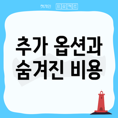추가 옵션과 숨겨진 비용