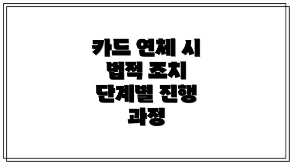 카드 연체 시 법적 조치 단계별 진행 과정