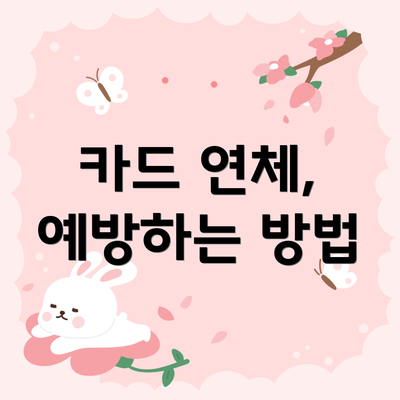 카드 연체, 예방하는 방법