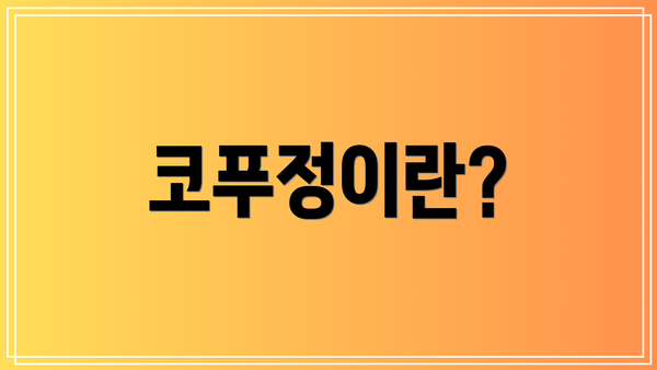 코푸정이란?