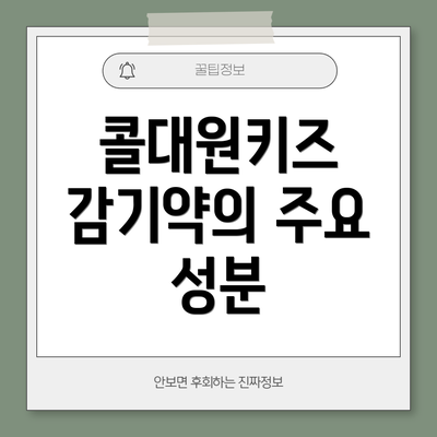 콜대원키즈 감기약의 주요 성분