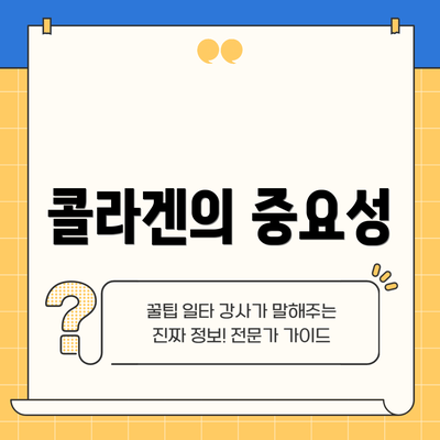 콜라겐의 중요성