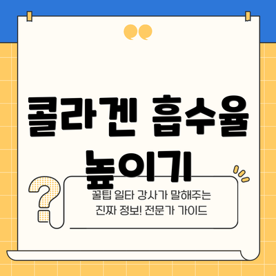 콜라겐 흡수율 높이기