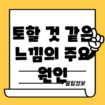 토할 것 같은 느낌의 주요 원인