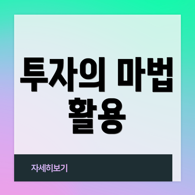 투자의 마법 활용