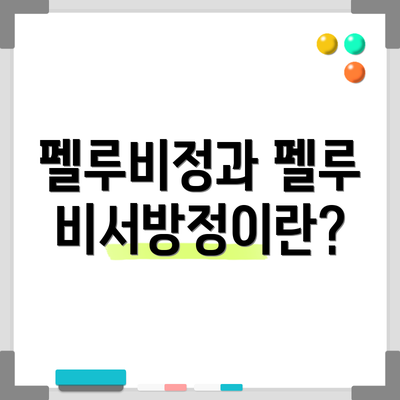 펠루비정과 펠루비서방정이란?