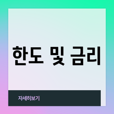 한도 및 금리