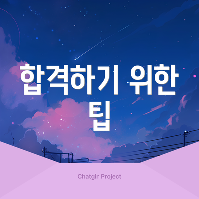 합격하기 위한 팁