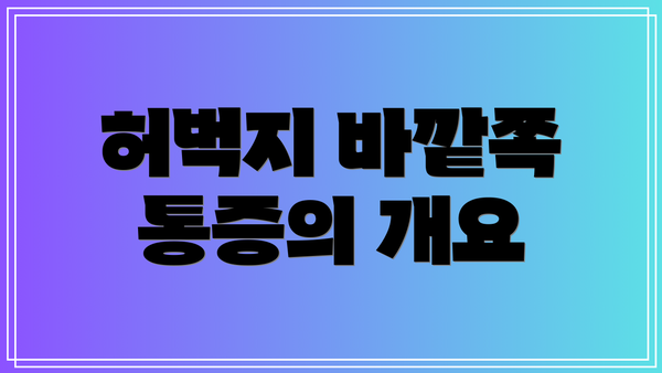 허벅지 바깥쪽 통증의 개요