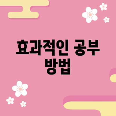 효과적인 공부 방법