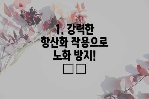 1. 강력한 항산화 작용으로 노화 방지! 👵🏻