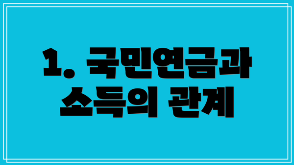1. 국민연금과 소득의 관계