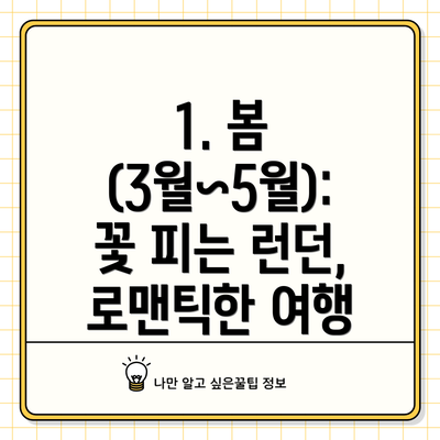 1. 봄 (3월~5월): 꽃 피는 런던, 로맨틱한 여행