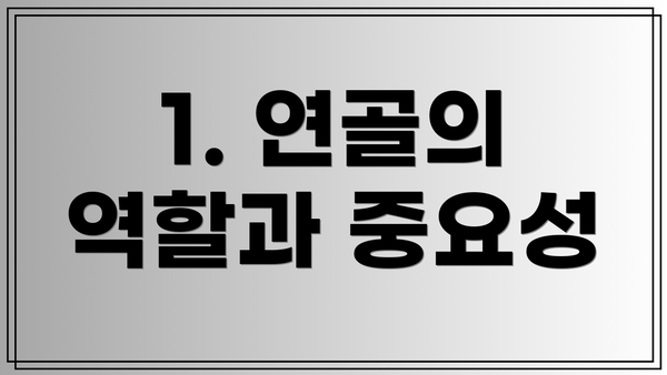 1. 연골의 역할과 중요성