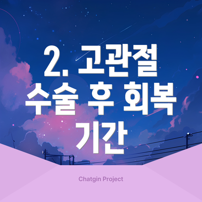 2. 고관절 수술 후 회복 기간