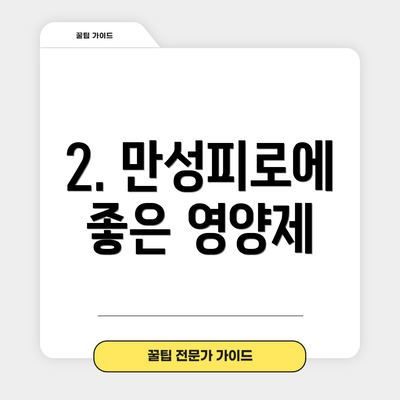 2. 만성피로에 좋은 영양제