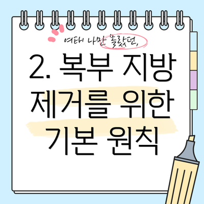2. 복부 지방 제거를 위한 기본 원칙