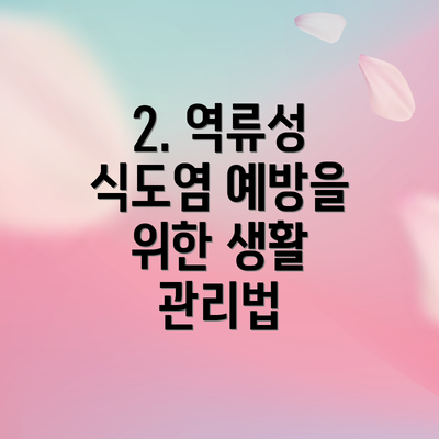 2. 역류성 식도염 예방을 위한 생활 관리법