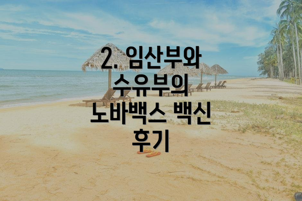 2. 임산부와 수유부의 노바백스 백신 후기