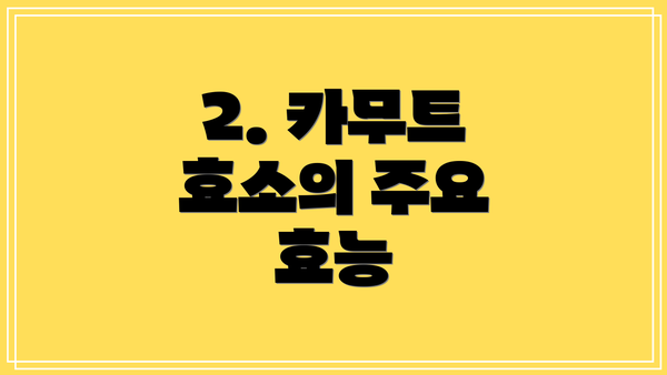 2. 카무트 효소의 주요 효능