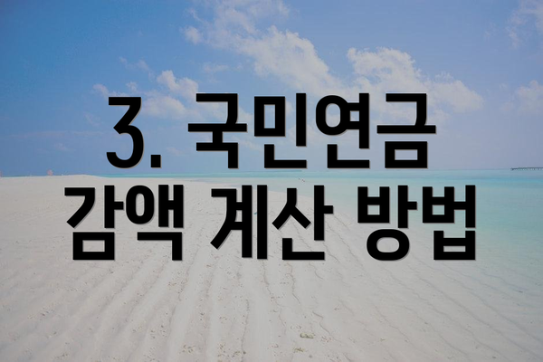 3. 국민연금 감액 계산 방법