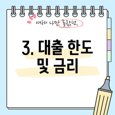 3. 대출 한도 및 금리