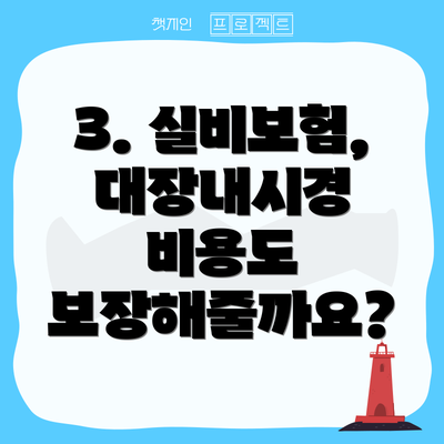 3. 실비보험, 대장내시경 비용도 보장해줄까요?