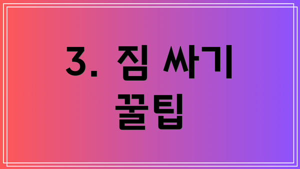 3. 짐 싸기 꿀팁