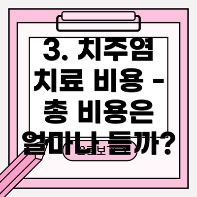 3. 치주염 치료 비용 - 총 비용은 얼마나 들까?