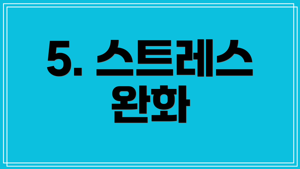 5. 스트레스 완화