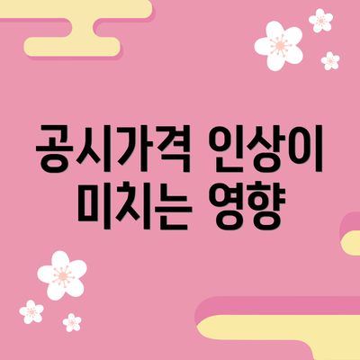공시가격 인상이 미치는 영향