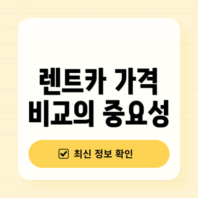 렌트카 가격 비교의 중요성