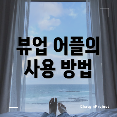 뷰업 어플의 사용 방법